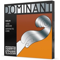 Thomastik Dominant Violin Strings, Steel E, Ball 135B - 4/4 Medium, Full Set