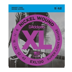 D'Addario EXL120 Nickel Wound Guitar Strings, Super Light, 09-42